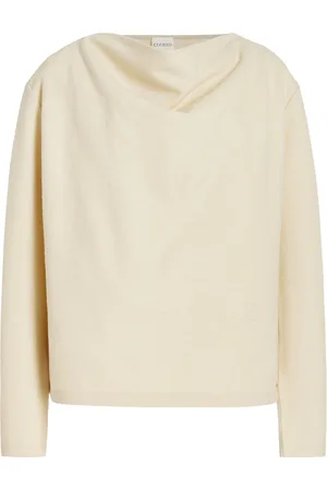 Closed Draped Wool-Cotton Top