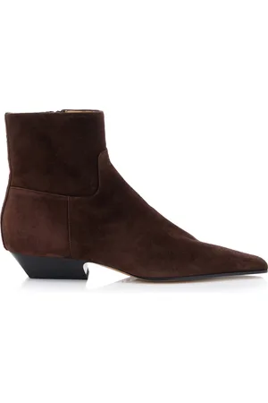 Khaite Marfa Suede Western Ankle Boots