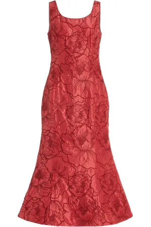LEO LIN Daphne Embroidered Midi Dress