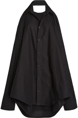 Balenciaga Suspended Cotton Mini Shirt Dress