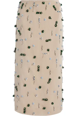 CHRISTOPHER ESBER Embla Beaded Woven Midi Skirt