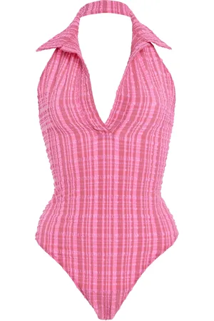 Lisa Marie Fernandez Polo Seersucker One-Piece Swimsuit