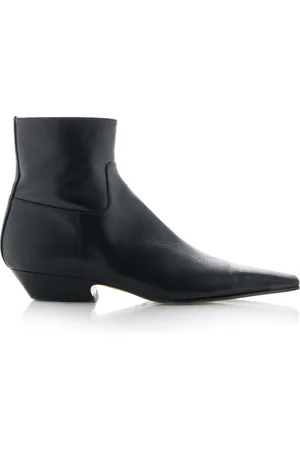 Khaite Marfa Classic Leather Ankle Western Boots