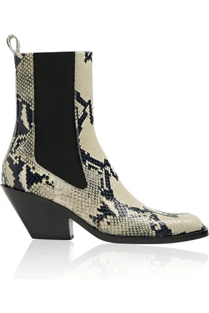 Khaite Austin Pyhton-Effect Leather Ankle Boots