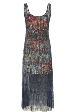 SIEDRES Danielas Beaded Mesh Midi Dress