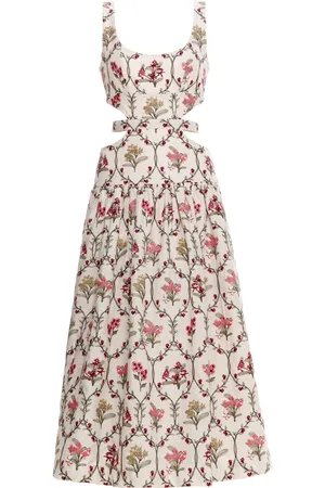 Agua by Agua Bendita Totumo Cutout Linen Midi Dress