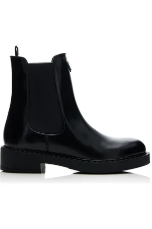 Prada Leather Chelsea Ankle Boots