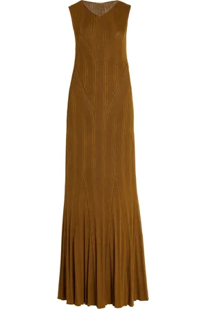 ADAM LIPPES Ribbed Silk Maxi Dress