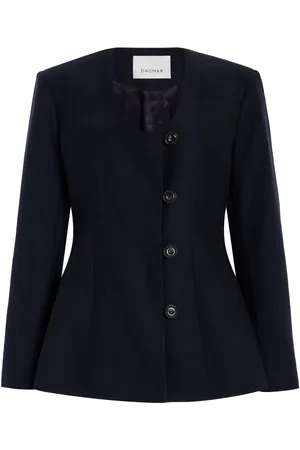 Dagmar Exclusive Collarless Wool-Blend Blazer