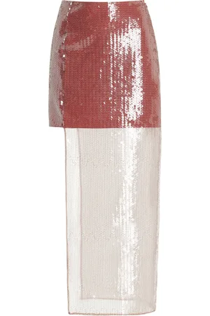 Nensi Dojaka Layered Sequin Midi Skirt