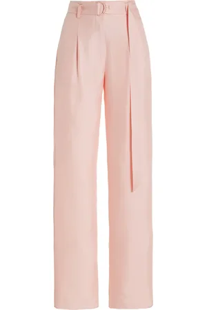 LAPOINTE Belted Silk-Twill Wide-Leg Pants