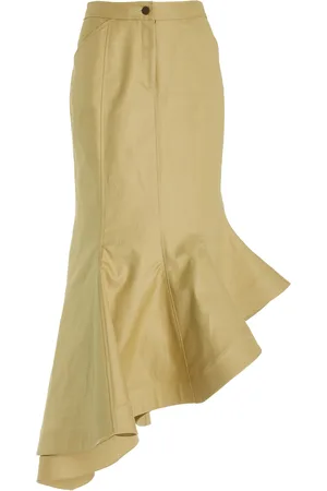 Rosie Assoulin Wave Flared Cotton Midi Skirt