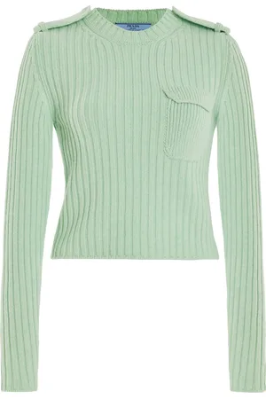 Prada Cropped Knit Cashmere Sweater