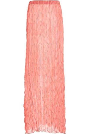 LAPOINTE Pleated Georgette Maxi Skirt