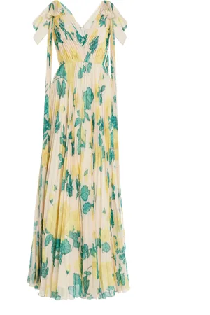 HUISHAN ZHANG Beata Floral Plisse Gown