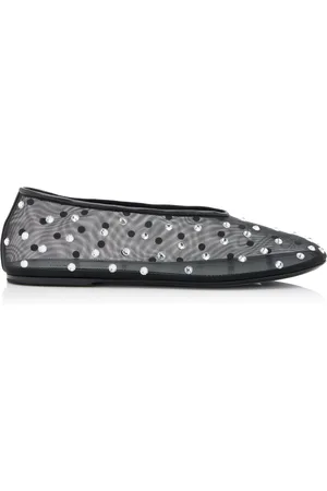 Khaite Marcy Crystal-Embellished Mesh Flats