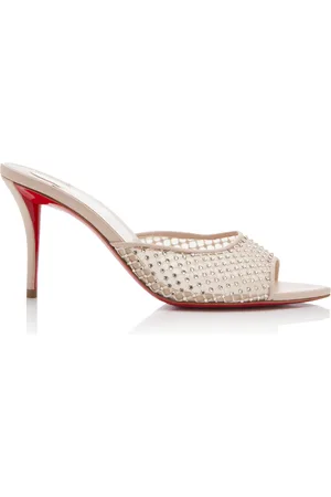 Christian Louboutin Apostropha 80mm Crystal-Embellished Leather Mules