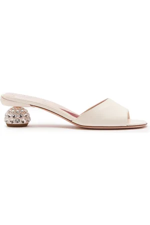 Roger Vivier Crystal-Embellished Leather Mules