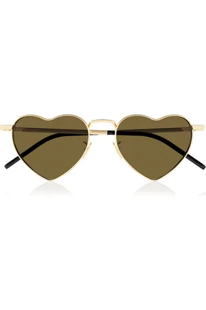 Saint Laurent Loulou Heart-Shaped Metal Sunglasses