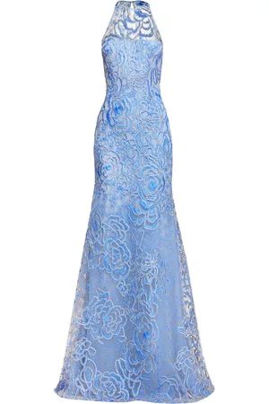Naeem Khan Floral Organza Gown