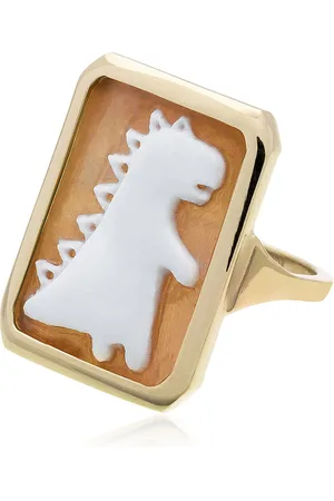 Aliita Cameo Dino 9K Yellow Carnelian Ring