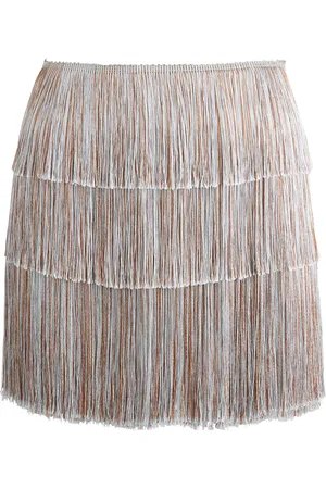 Francesca Miranda Moonlight Fringed Silk Mini Skirt