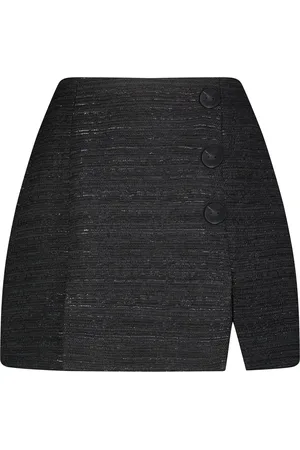 Matthew Bruch Kick-Pleat Tweed Mini Skirt