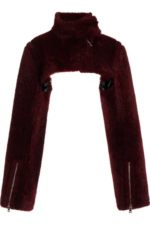 LAQUAN SMITH Cropped Shearling Shrug Jacket