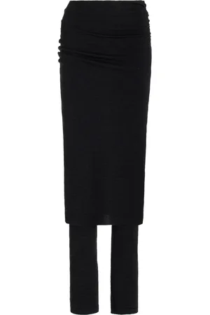 Alaïa Skirt-Paneled Merino Wool Pants