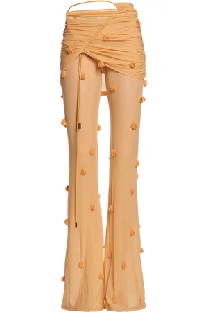 Jacquemus Espelho Beaded Mesh Flared Pants
