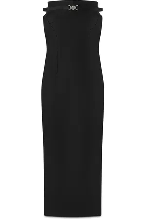 VERSACE Strapless Wool-Silk Gown