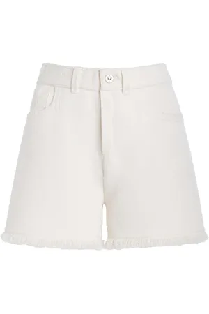 Barrie Distressed Denim-Like Cashmere Shorts