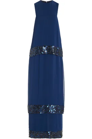 DELPOZO Sequined Satin Gown