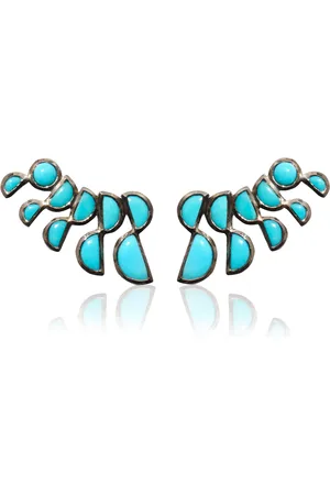 Nak Armstrong Lobster Sterling Silver Turquoise Earrings
