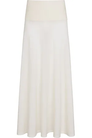 Alaïa Banded Knit Merino Wool Maxi Skirt