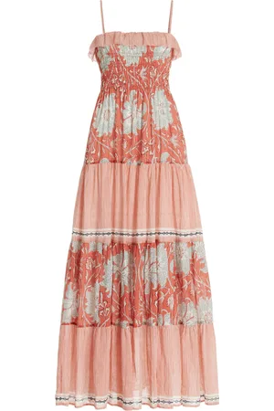 BOTEH De Flore Shirred Cotton Maxi Dress