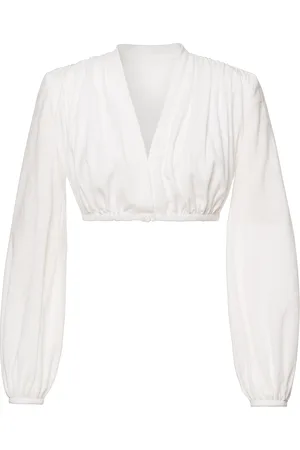 LENA HOSCHEK Elva Cropped Cotton-Blend Top