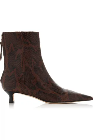 Aeyde Zoe Snake-Effect Leather Ankle Boots