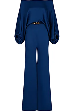 Silvia Tcherassi Theresa Off-The-Shoulder Satin Jumpsuit