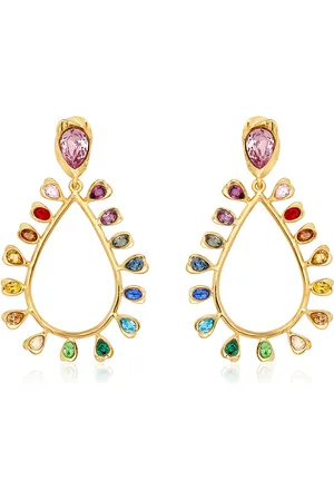 Oscar de la Renta Multicolored Drop Scramble Clip-On Earrings