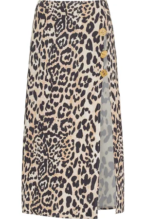 FRANCOISE Exclusive Emanuelle Buttoned Leopard-Print Midi Skirt