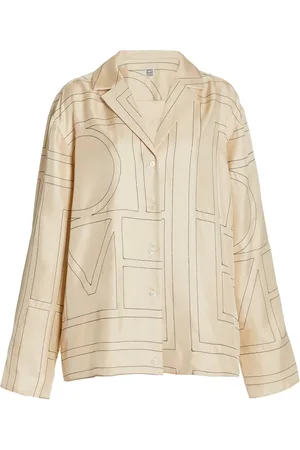 Totême Monogrammed Silk PJ Top
