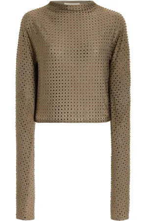 LAPOINTE Rhinestone-Embroidered Top