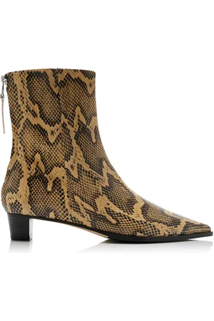Aeyde Harriet Snake-Effect Leather Ankle Boots