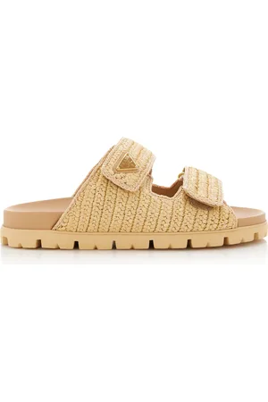 Prada Woven Raffia Sandals