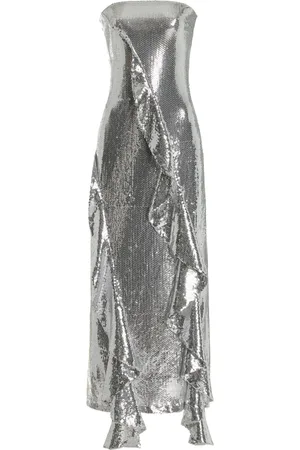 ROTATE Ruffled Sequined Midi Dress