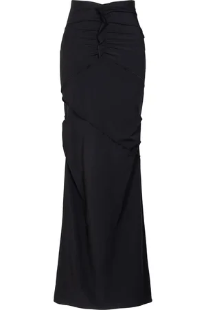 Paris Georgia Minimal Ruffled Stretch Maxi Skirt