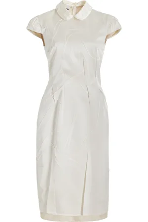 Miu Miu Crushed Silk Satin Midi Dress