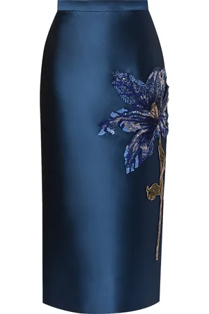 Erdem Sequined Satin Midi Skirt