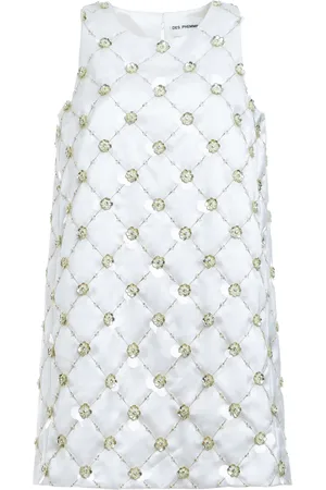 Des Phemmes Beaded Satin Mini Dress